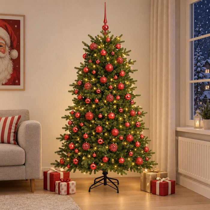 Brad de Crăciun artificial cu glob 210 cm 300 LED-uri Alb cald - WALTI WALTI