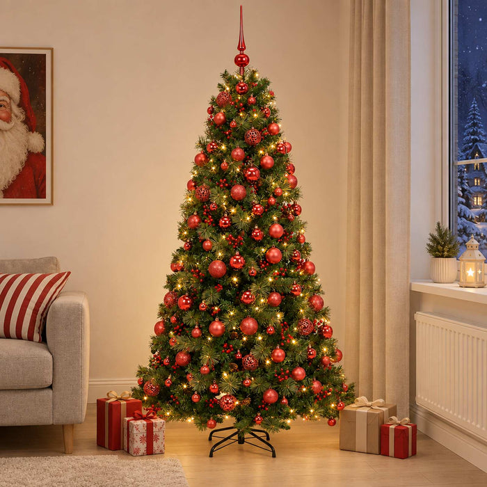Brad de Crăciun artificial cu glob 210 cm 300 LED-uri Alb cald - WALTI WALTI
