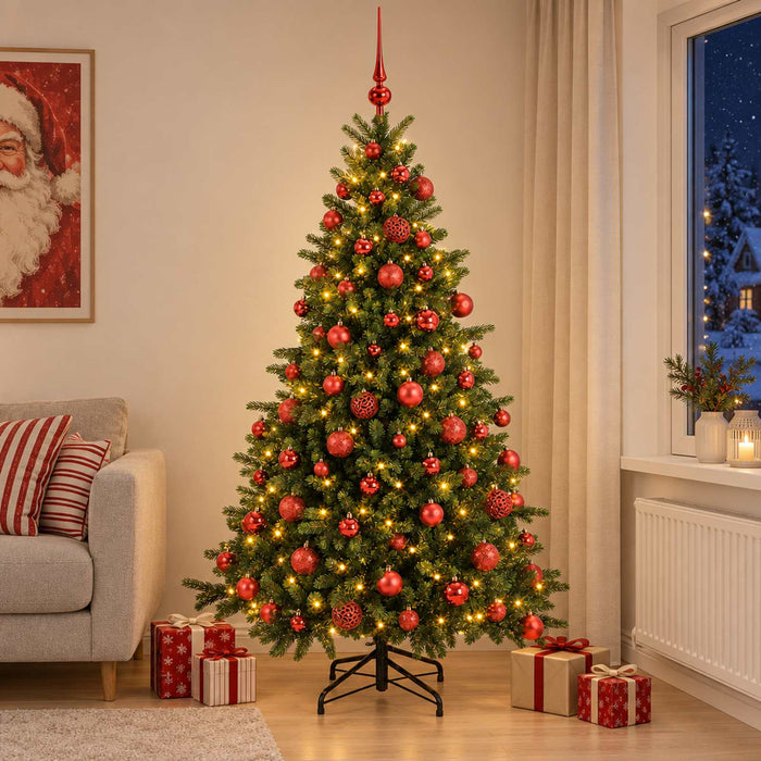 Brad de Crăciun artificial cu glob 210 cm 300 LED-uri Alb cald - WALTI WALTI