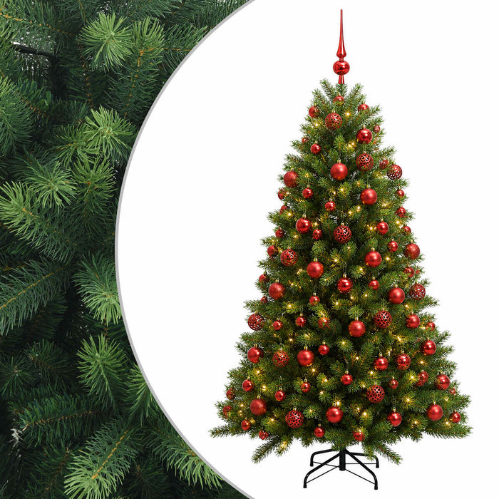 Brad de Crăciun artificial cu globuri 210 cm 300 LED-uri - WALTI WALTI