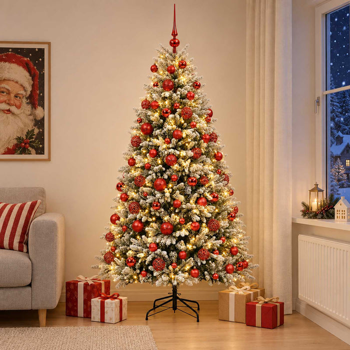 Brad de Crăciun artificial cu globuri 180 cm 300 LED-uri - WALTI WALTI