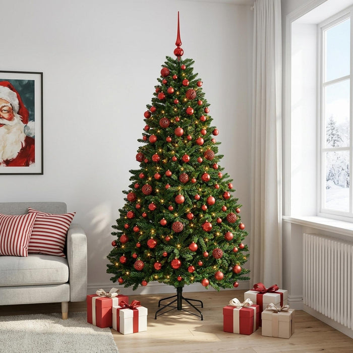 Brad de Crăciun artificial, verde mediu, cu globuri 210 cm - WALTI WALTI