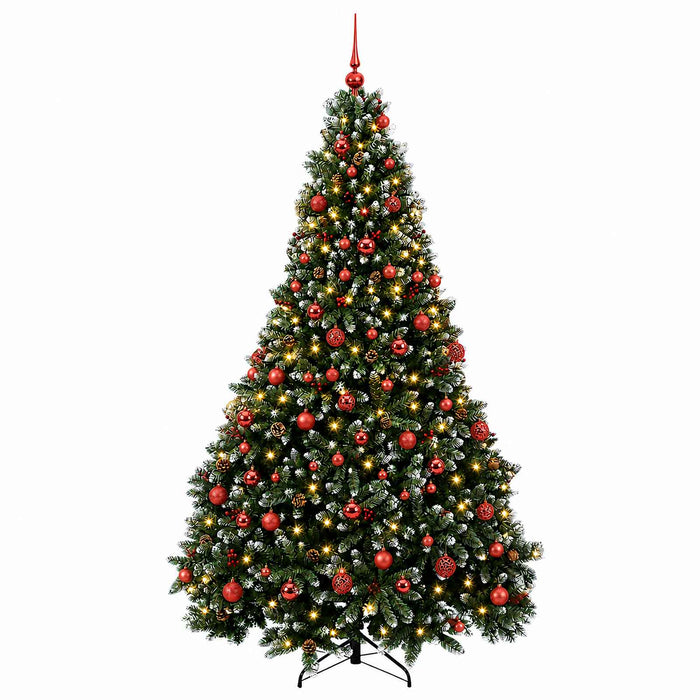 Brad de Crăciun artificial verde cu globuri 210 cm 300 LED-uri - WALTI WALTI