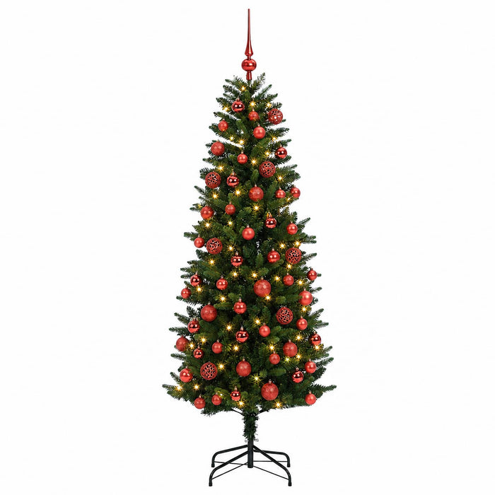 Brad de Crăciun artificial cu globuri 210 cm 300 LED-uri - WALTI WALTI