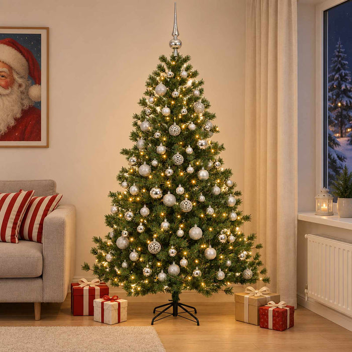 Brad de Crăciun artificial cu glob 210 cm 300 LED-uri Alb cald - WALTI WALTI