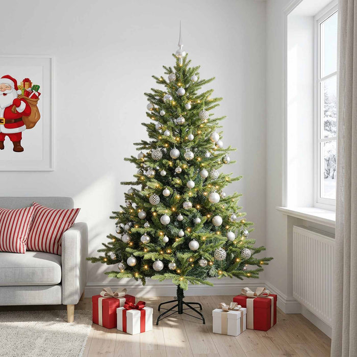 Brad de Crăciun artificial cu glob 210 cm 300 LED-uri Alb cald - WALTI WALTI