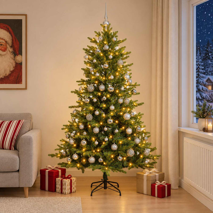 Brad de Crăciun artificial cu glob 180 cm 300 LED-uri Alb cald - WALTI WALTI