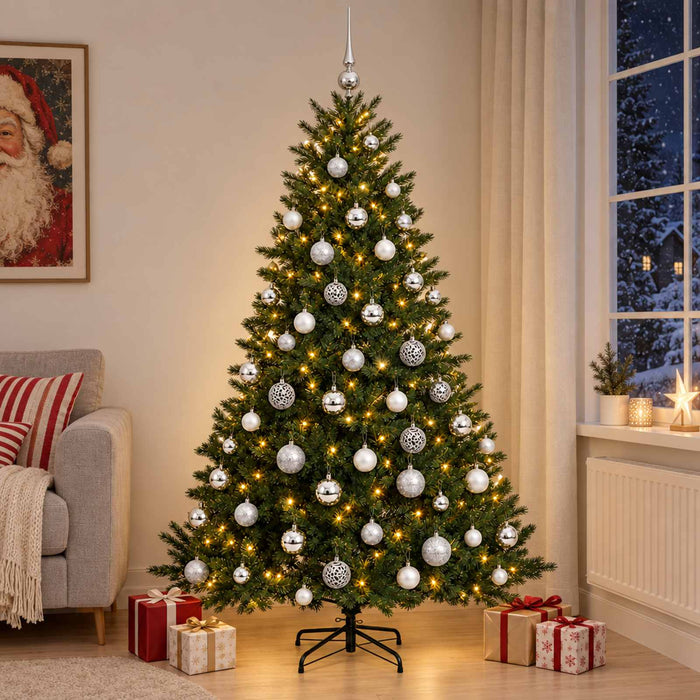 Brad de Crăciun artificial cu glob 240 cm 300 LED-uri Alb cald - WALTI WALTI