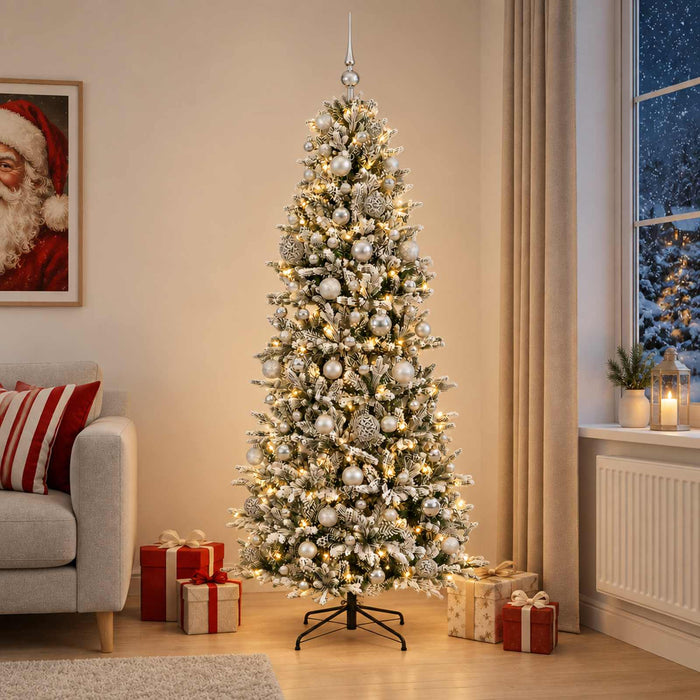 Brad de Crăciun artificial cu glob 210 cm 300 LED-uri Alb cald - WALTI WALTI