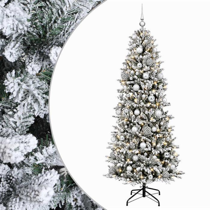Brad de Crăciun artificial cu glob 210 cm 300 LED-uri Alb cald - WALTI WALTI