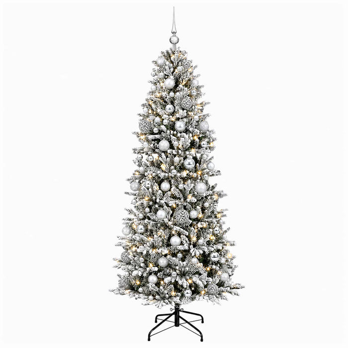 Brad de Crăciun artificial cu glob 210 cm 300 LED-uri Alb cald - WALTI WALTI