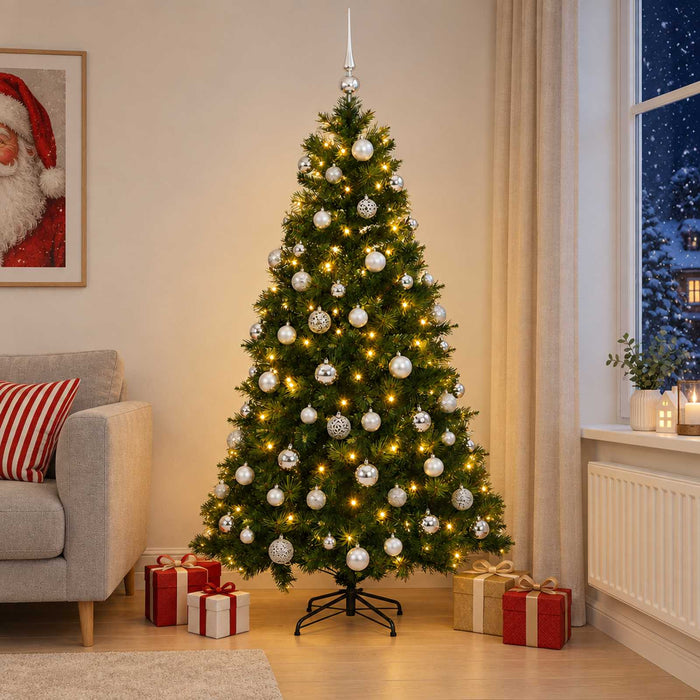 Brad de Crăciun artificial cu glob 180 cm 300 LED-uri Alb cald - WALTI WALTI