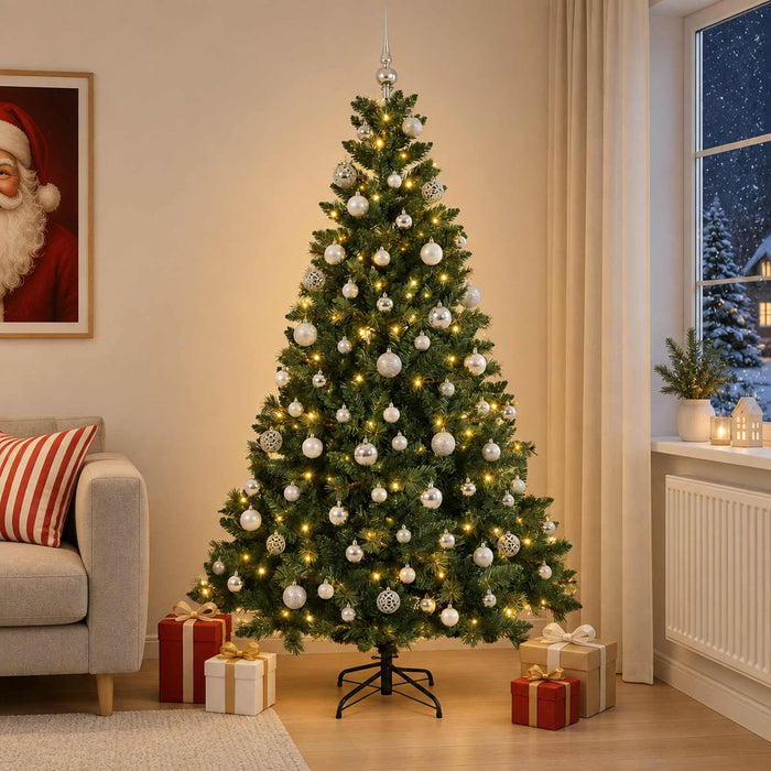 Brad de Crăciun artificial cu globuri 180 cm 300 LED-uri - WALTI WALTI