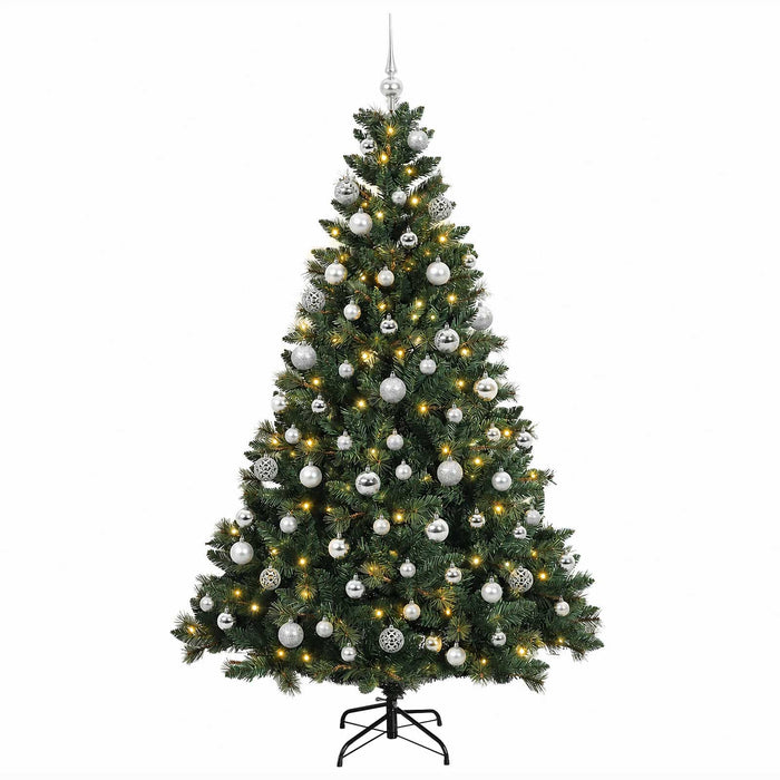 Brad de Crăciun artificial cu globuri 210 cm 300 LED-uri - WALTI WALTI