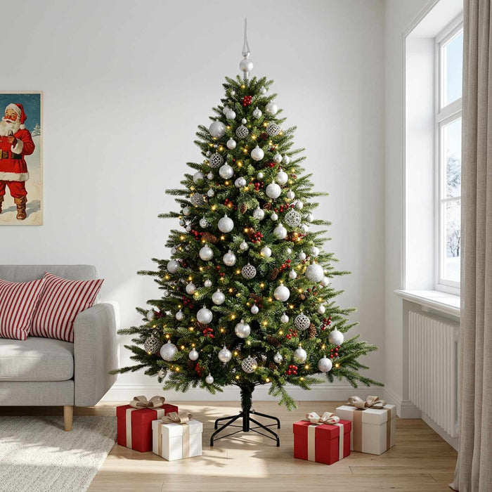 Brad de Crăciun artificial cu glob 180 cm 300 LED-uri Alb cald - WALTI WALTI