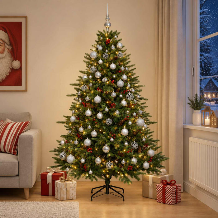 Brad de Crăciun artificial cu glob 180 cm 300 LED-uri Alb cald - WALTI WALTI