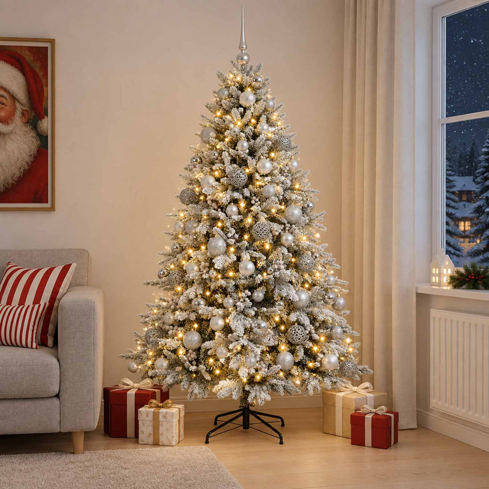 Brad de Crăciun artificial cu glob 210 cm 300 LED-uri Alb cald - WALTI WALTI