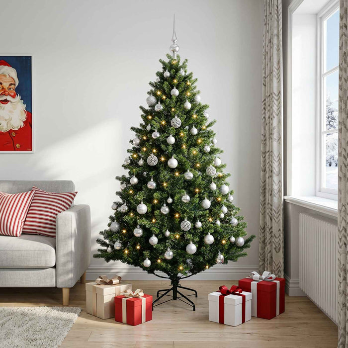 Brad de Crăciun artificial cu glob 180 cm 300 LED-uri Alb cald - WALTI WALTI
