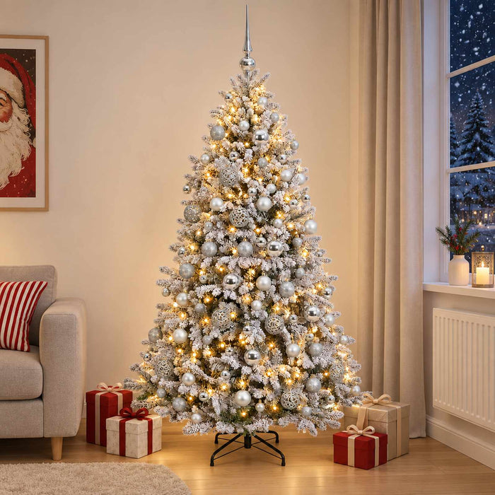 Brad de Crăciun artificial cu globuri 210 cm 300 LED-uri - WALTI WALTI