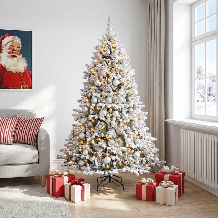 Brad de Crăciun artificial cu globuri 210 cm 300 LED-uri - WALTI WALTI