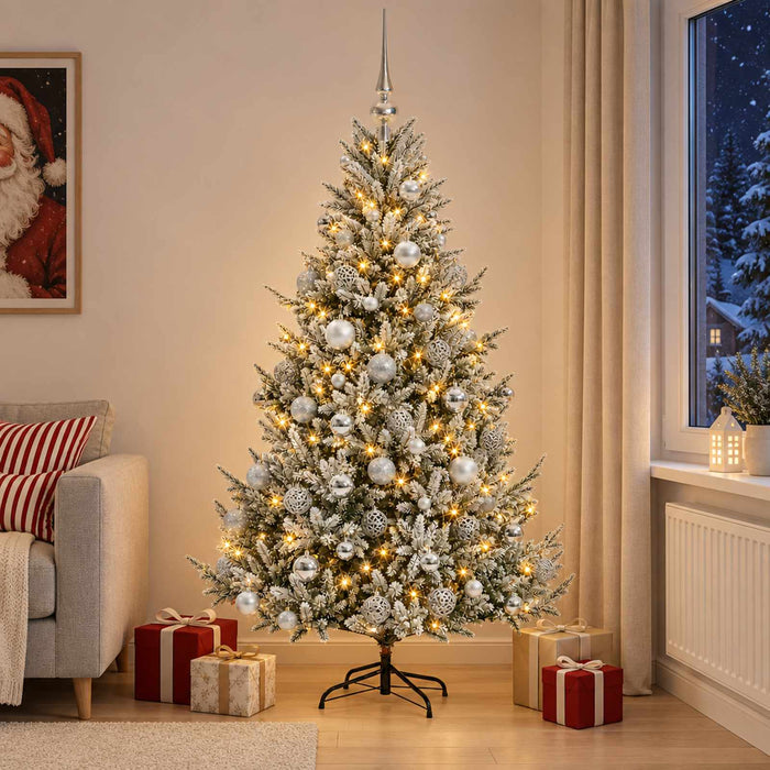 Brad de Crăciun artificial cu glob 210 cm 300 LED-uri Alb cald - WALTI WALTI