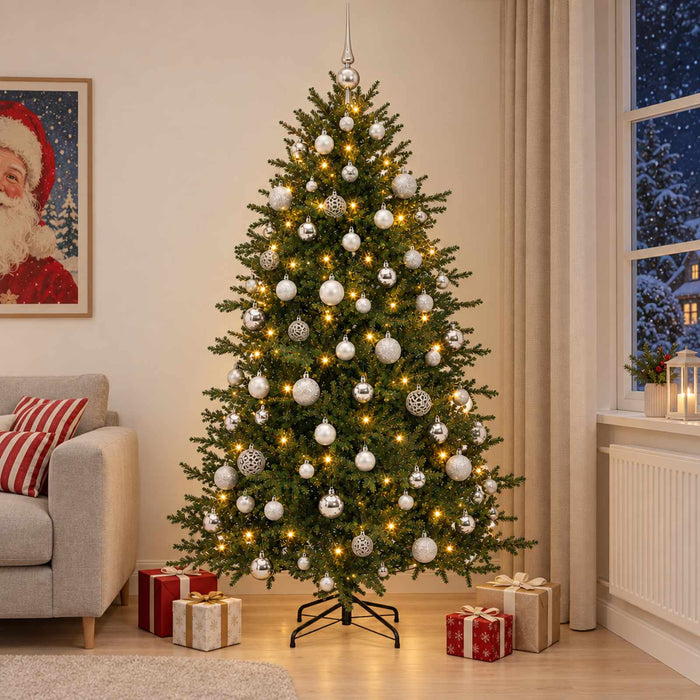 Brad de Crăciun artificial cu glob 180 cm 300 LED-uri Alb cald - WALTI WALTI