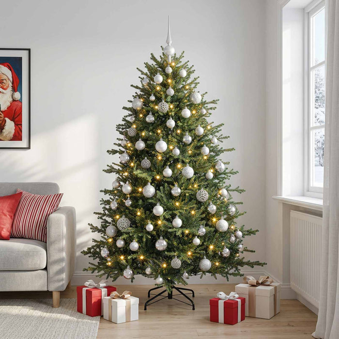 Brad de Crăciun artificial cu glob 180 cm 300 LED-uri Alb cald - WALTI WALTI