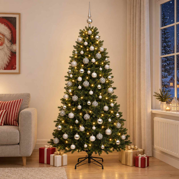 Brad de Crăciun artificial cu globuri 180 cm 300 LED-uri - WALTI WALTI