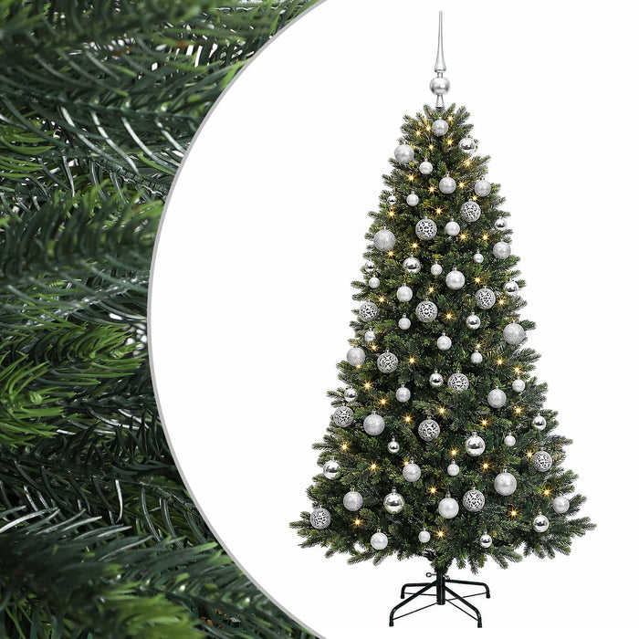 Brad de Crăciun artificial cu globuri 210 cm 300 LED-uri - WALTI WALTI