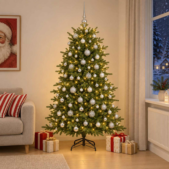 Brad de Crăciun artificial cu glob 180 cm 300 LED-uri Alb cald - WALTI WALTI