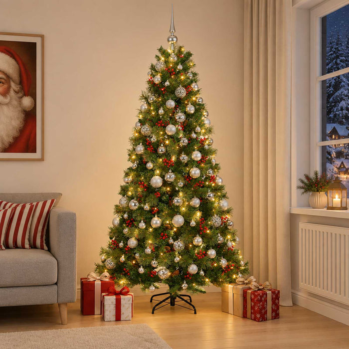 Brad de Crăciun artificial cu glob 240 cm 300 LED-uri Alb cald - WALTI WALTI