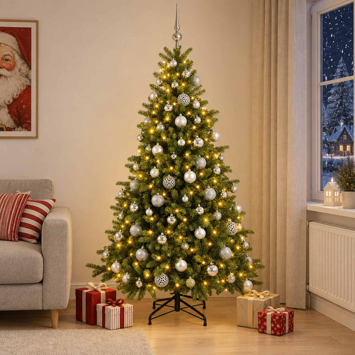Brad de Crăciun artificial cu glob 240 cm 300 LED-uri Alb cald - WALTI WALTI