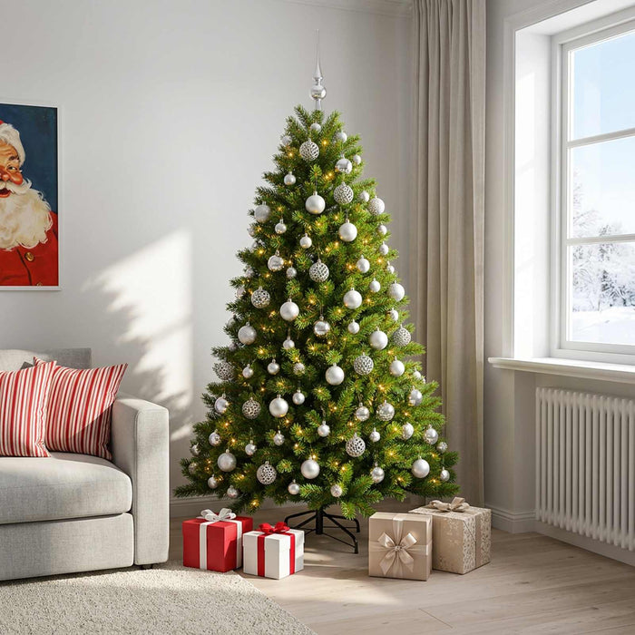 Brad de Crăciun artificial cu globuri 240 cm 300 LED-uri - WALTI WALTI
