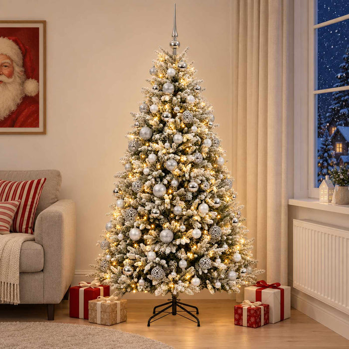 Brad de Crăciun artificial cu globuri 210 cm 300 LED-uri - WALTI WALTI
