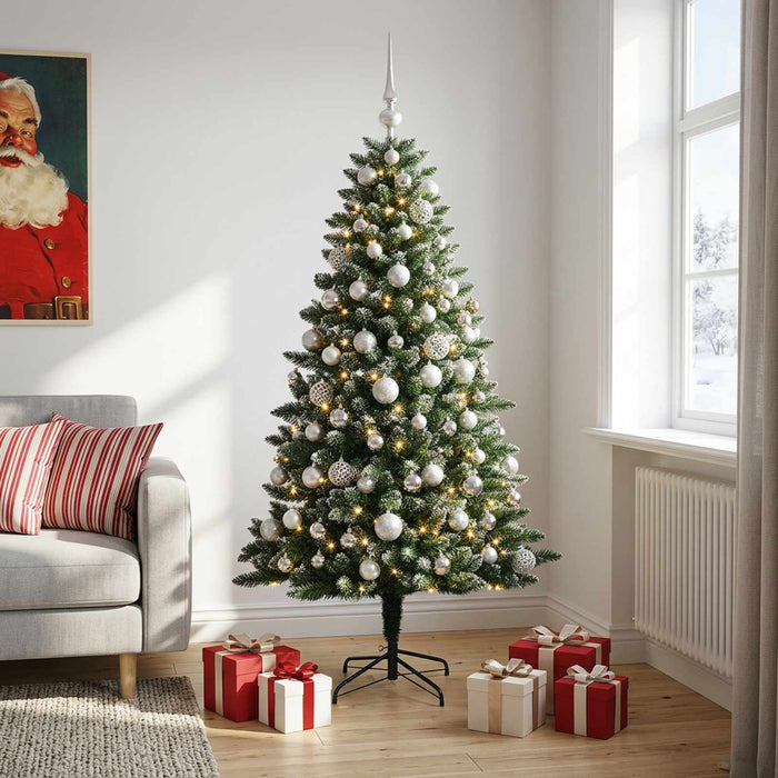 Brad de Crăciun artificial cu globuri 210 cm 300 LED-uri - WALTI WALTI