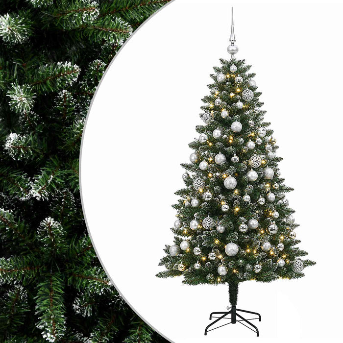 Brad de Crăciun artificial cu globuri 210 cm 300 LED-uri - WALTI WALTI
