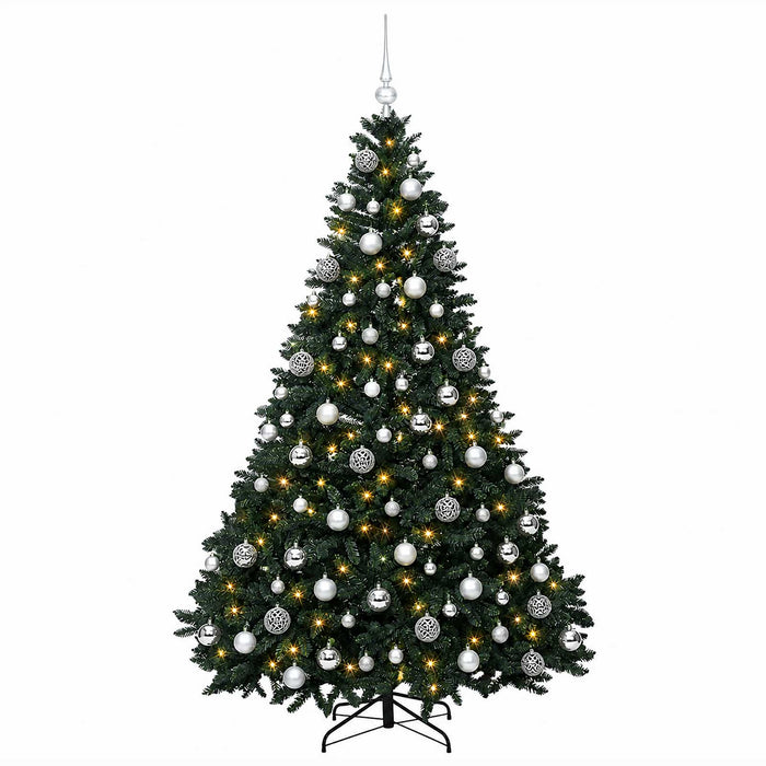 Brad de Crăciun artificial verde închis cu globuri 240 cm - WALTI WALTI
