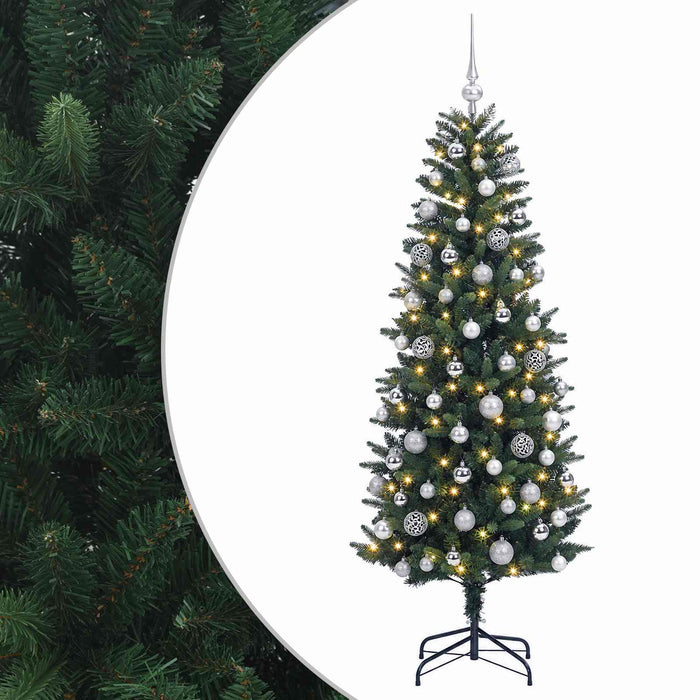 Brad de Crăciun artificial cu globuri 210 cm 300 LED-uri - WALTI WALTI