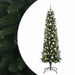 Brad de Crăciun artificial îngust cu globuri 210 cm 300 LED-uri - WALTI WALTI
