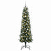 Brad de Crăciun artificial îngust cu globuri 210 cm 300 LED-uri - WALTI WALTI