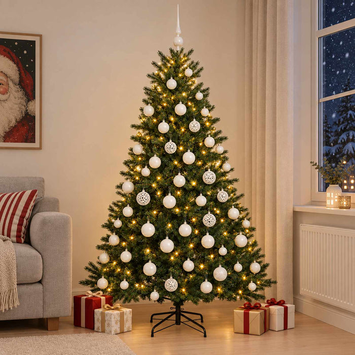 Brad de Crăciun artificial cu glob 210 cm 300 LED-uri Alb cald WALTI