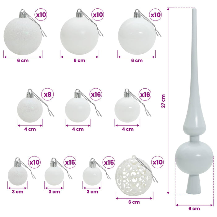 Brad de Crăciun artificial cu glob 210 cm 300 LED-uri Alb cald WALTI
