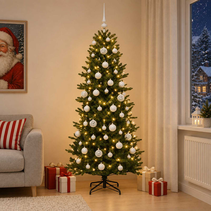 Brad de Crăciun artificial cu glob 210 cm 300 LED-uri Alb cald WALTI