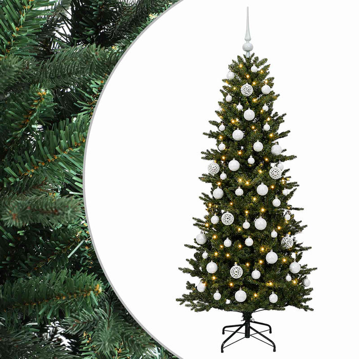 Brad de Crăciun artificial cu glob 210 cm 300 LED-uri Alb cald WALTI