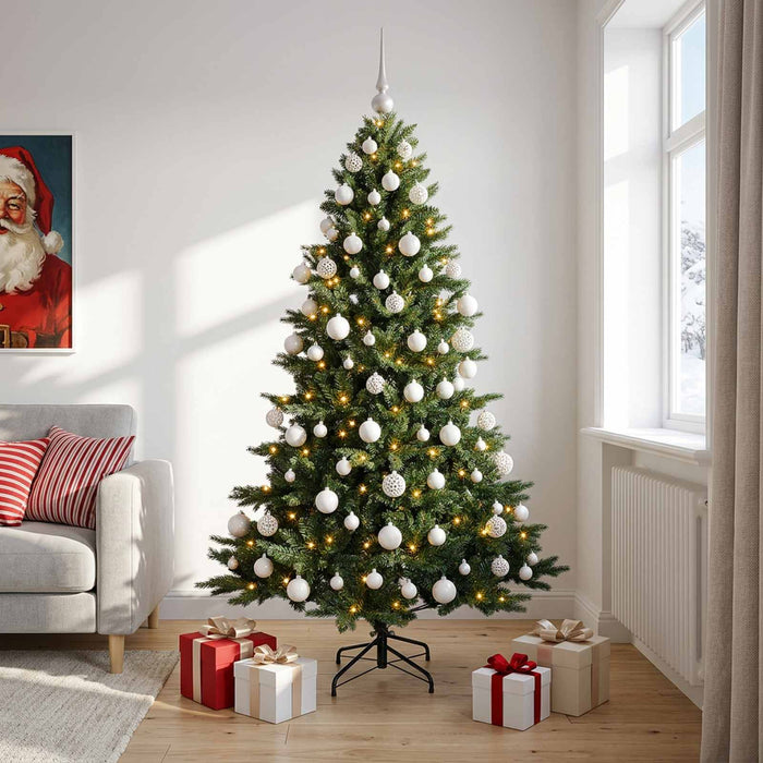Brad de Crăciun artificial cu glob 180 cm 300 LED-uri Alb cald WALTI