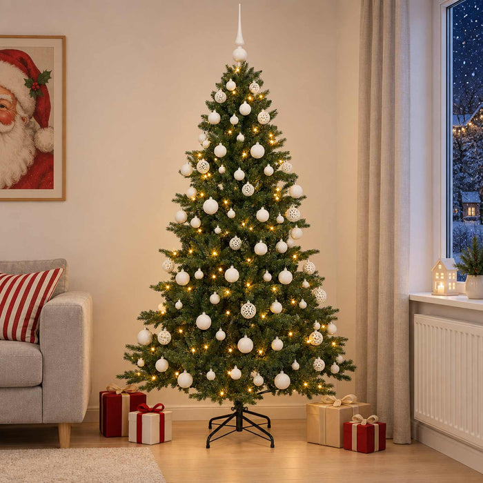 Brad de Crăciun artificial cu glob 180 cm 300 LED-uri Alb cald WALTI