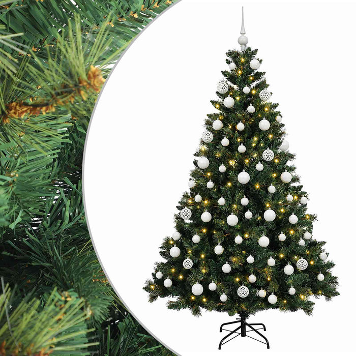 Brad de Crăciun artificial cu globuri 240 cm 300 LED-uri WALTI