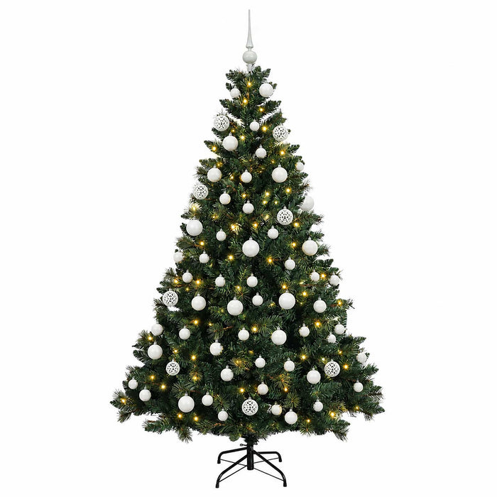 Brad de Crăciun artificial cu globuri 240 cm 300 LED-uri WALTI