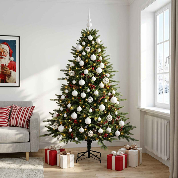 Brad de Crăciun artificial cu glob 240 cm 300 LED-uri Alb cald WALTI