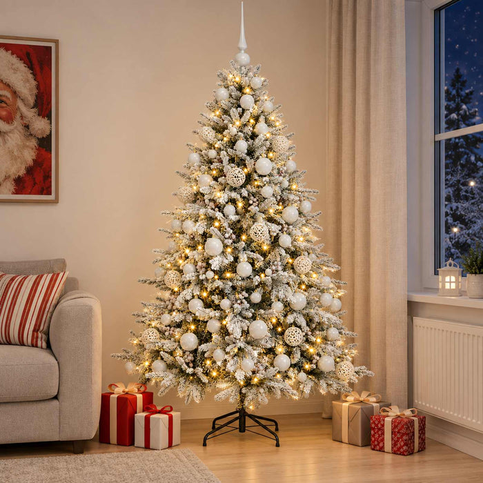 Brad de Crăciun artificial cu glob 210 cm 300 LED-uri Alb cald WALTI